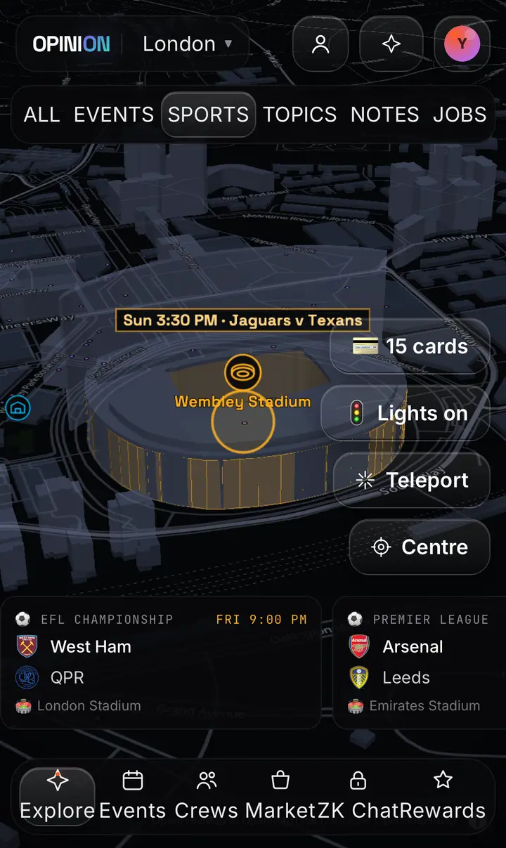 OPINION sports view on iPhone with a stadium and fixture list